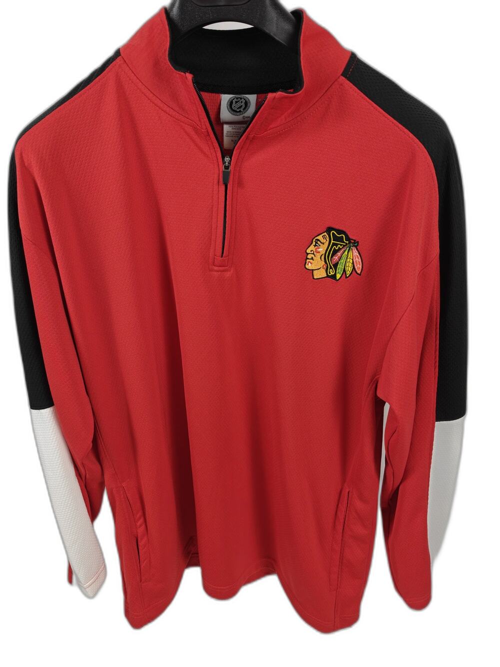 Men’s Chicago Blackhawks NHL Quarter Zip Pullover Red XL